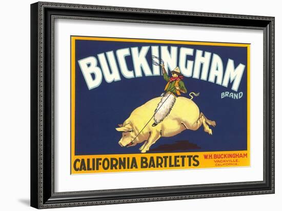 Buckingham Pear Label-null-Framed Art Print