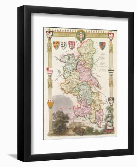 Buckinghamshire with Illustrations of Eton College Chapel-null-Framed Giclee Print