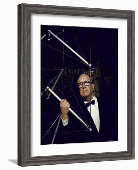 Buckminster Fuller Explaining Principles of Dymaxion Building-Yale Joel-Framed Premium Photographic Print