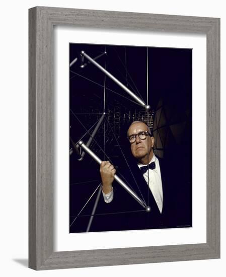 Buckminster Fuller Explaining Principles of Dymaxion Building-Yale Joel-Framed Premium Photographic Print