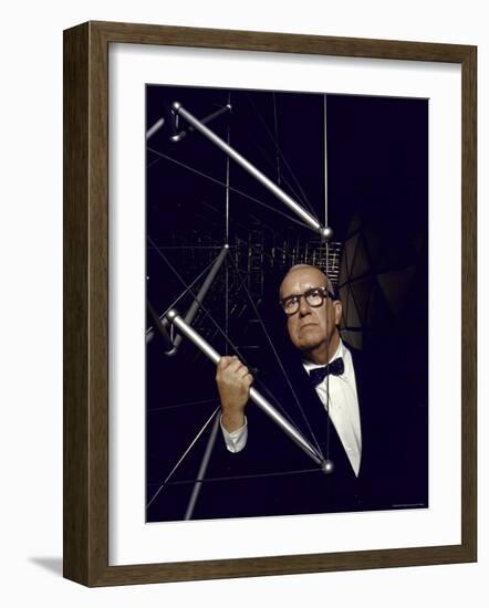 Buckminster Fuller Explaining Principles of Dymaxion Building-Yale Joel-Framed Premium Photographic Print