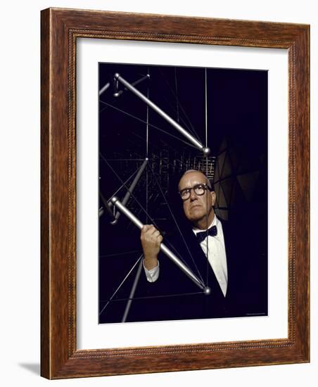 Buckminster Fuller Explaining Principles of Dymaxion Building-Yale Joel-Framed Premium Photographic Print