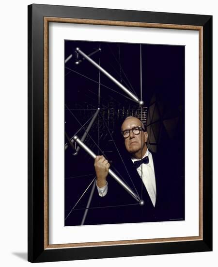 Buckminster Fuller Explaining Principles of Dymaxion Building-Yale Joel-Framed Premium Photographic Print