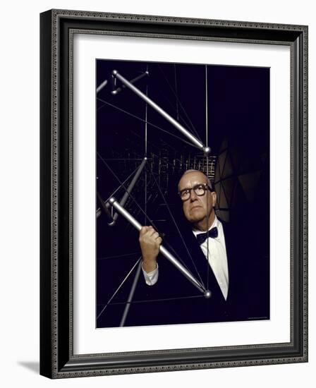 Buckminster Fuller Explaining Principles of Dymaxion Building-Yale Joel-Framed Premium Photographic Print