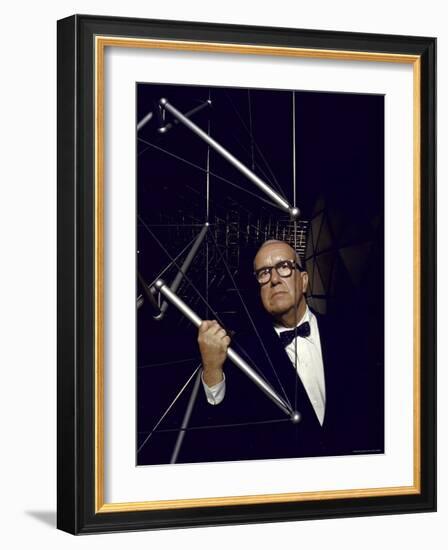 Buckminster Fuller Explaining Principles of Dymaxion Building-Yale Joel-Framed Premium Photographic Print