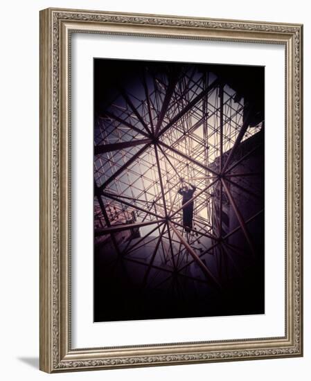 Buckminster Fuller Explaining Principles of Dymaxion Building-Yale Joel-Framed Photographic Print