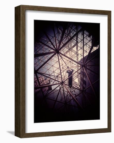 Buckminster Fuller Explaining Principles of Dymaxion Building-Yale Joel-Framed Photographic Print