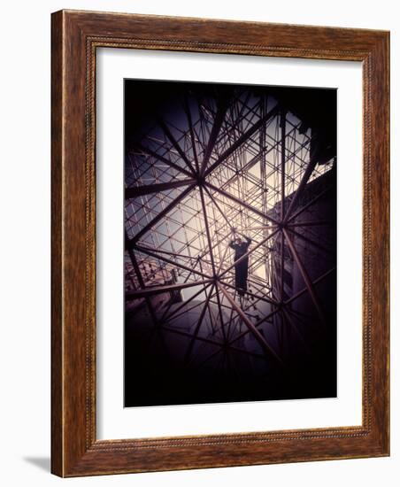 Buckminster Fuller Explaining Principles of Dymaxion Building-Yale Joel-Framed Photographic Print