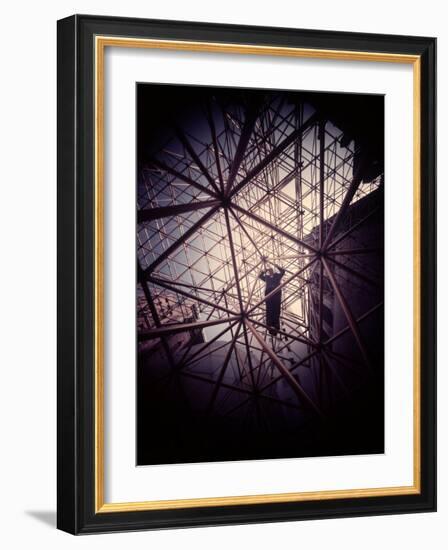 Buckminster Fuller Explaining Principles of Dymaxion Building-Yale Joel-Framed Photographic Print