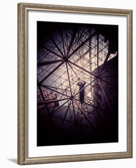 Buckminster Fuller Explaining Principles of Dymaxion Building-Yale Joel-Framed Photographic Print