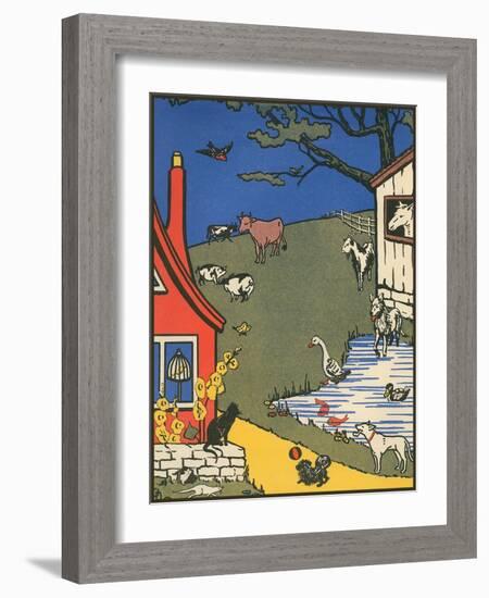 Bucolic Farm Scene-null-Framed Art Print