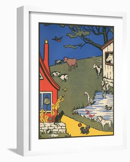 Bucolic Farm Scene-null-Framed Art Print