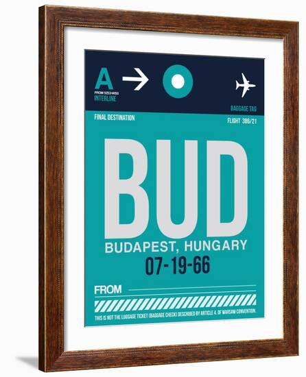 BUD Budapest Luggage Tag II-NaxArt-Framed Art Print