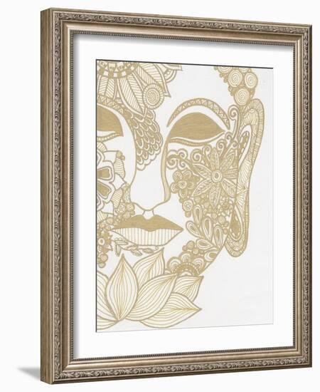 Budahh Head Gold-Pam Varacek-Framed Art Print