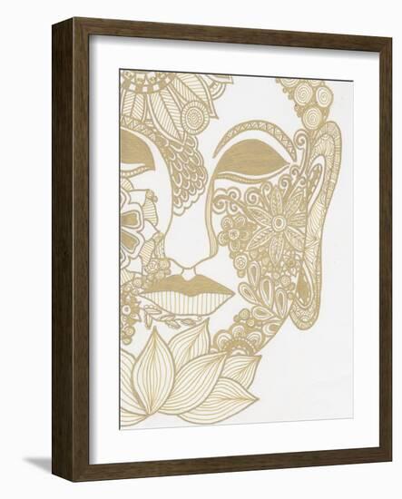 Budahh Head Gold-Pam Varacek-Framed Art Print
