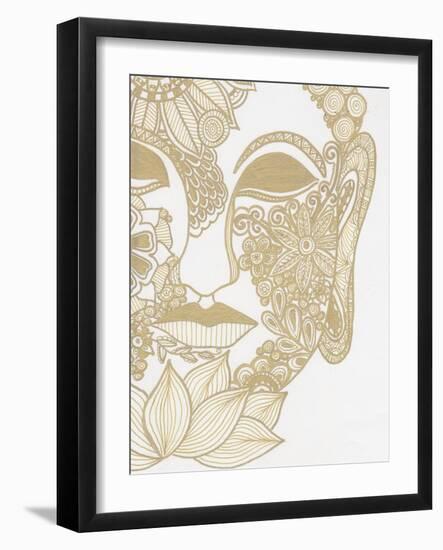 Budahh Head Gold-Pam Varacek-Framed Art Print