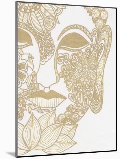 Budahh Head Gold-Pam Varacek-Mounted Art Print