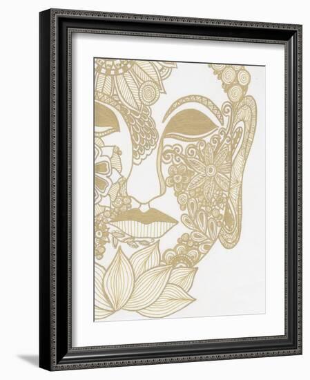 Budahh Head Gold-Pam Varacek-Framed Art Print