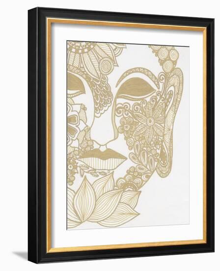 Budahh Head Gold-Pam Varacek-Framed Art Print