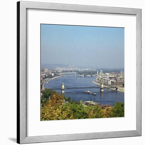 Budapest and the river Danube. Artist: Unknown-Unknown-Framed Photographic Print