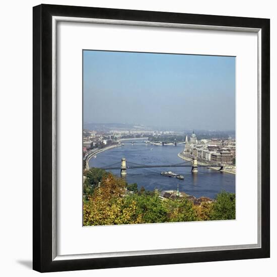 Budapest and the river Danube. Artist: Unknown-Unknown-Framed Photographic Print