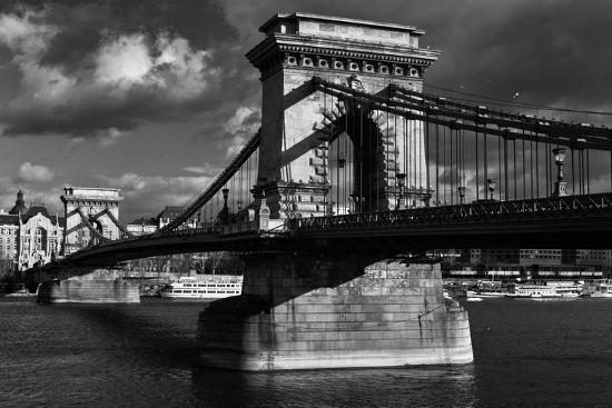 Budapest Chain Bridge Bw Photographic Print Istv N Nagy Art Com