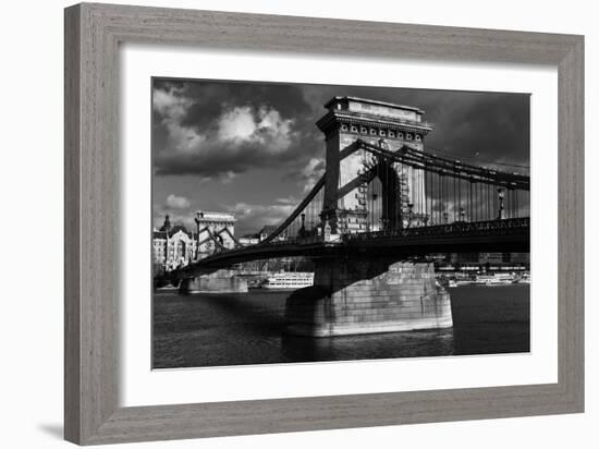 Budapest Chain Bridge BW-Istv?n Nagy-Framed Photographic Print