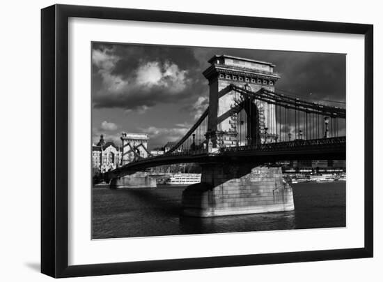 Budapest Chain Bridge BW-Istv?n Nagy-Framed Photographic Print