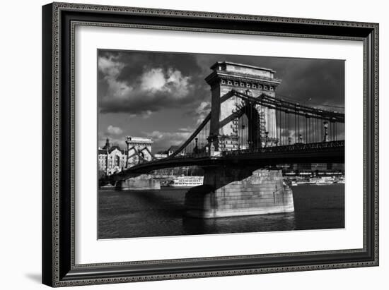 Budapest Chain Bridge BW-Istv?n Nagy-Framed Photographic Print