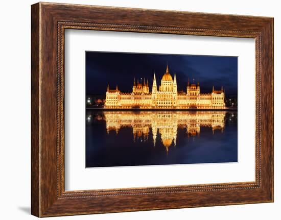 Budapest - Hungarian Parliament  at Night - Hungary-TTstudio-Framed Photographic Print