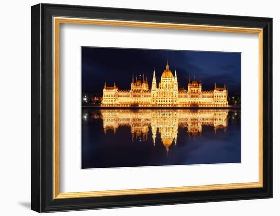 Budapest - Hungarian Parliament  at Night - Hungary-TTstudio-Framed Photographic Print