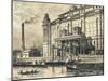 Budapest, Industrial Mill on Bank of Danube River Drawing-null-Mounted Giclee Print