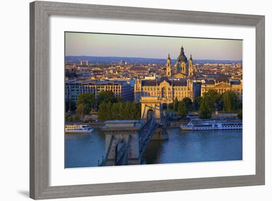Budapest Skyline and River Danube, UNESCO World Heritage Site, Budapest, Hungary, Europe-Neil Farrin-Framed Photographic Print