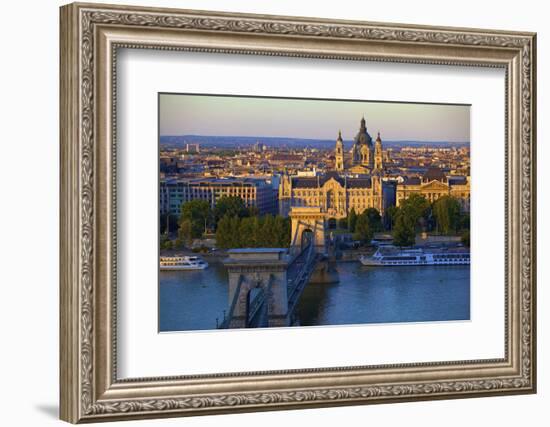 Budapest Skyline and River Danube, UNESCO World Heritage Site, Budapest, Hungary, Europe-Neil Farrin-Framed Photographic Print