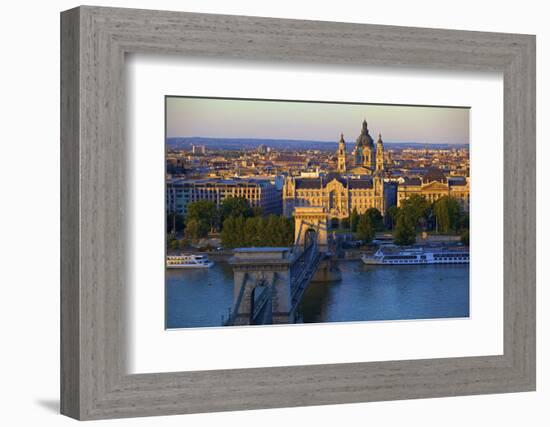 Budapest Skyline and River Danube, UNESCO World Heritage Site, Budapest, Hungary, Europe-Neil Farrin-Framed Photographic Print