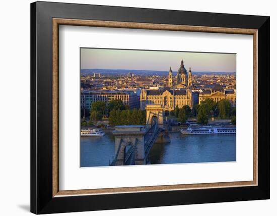 Budapest Skyline and River Danube, UNESCO World Heritage Site, Budapest, Hungary, Europe-Neil Farrin-Framed Photographic Print