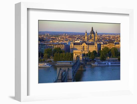 Budapest Skyline and River Danube, UNESCO World Heritage Site, Budapest, Hungary, Europe-Neil Farrin-Framed Photographic Print