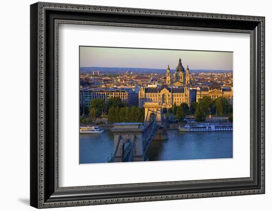 Budapest Skyline and River Danube, UNESCO World Heritage Site, Budapest, Hungary, Europe-Neil Farrin-Framed Photographic Print