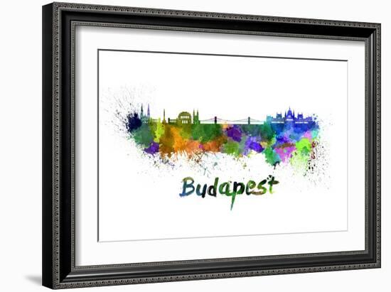 Budapest Skyline in Watercolor-paulrommer-Framed Art Print