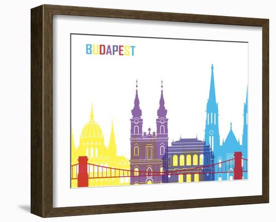 Budapest Skyline Pop-paulrommer-Framed Art Print