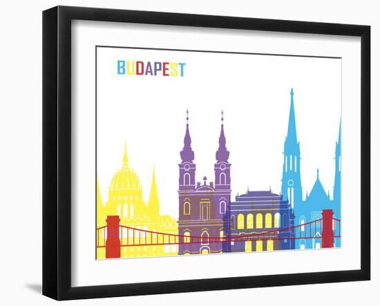 Budapest Skyline Pop-paulrommer-Framed Art Print