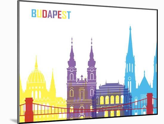 Budapest Skyline Pop-paulrommer-Mounted Art Print