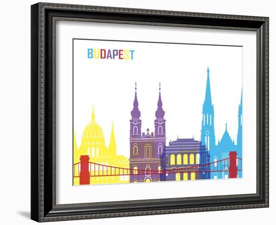 Budapest Skyline Pop-paulrommer-Framed Art Print