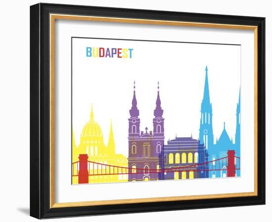 Budapest Skyline Pop-paulrommer-Framed Art Print