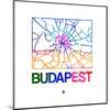 Budapest Watercolor Street Map-NaxArt-Mounted Art Print