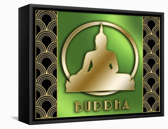 Buddha And Circle 2-Art Deco Designs-Framed Premier Image Canvas