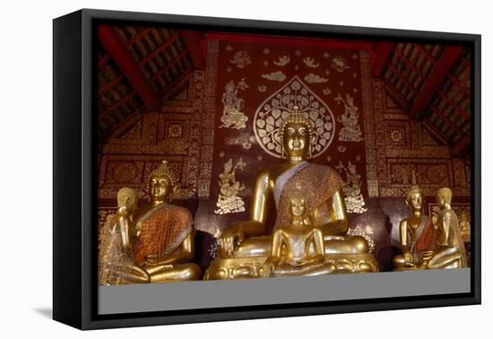 Buddha and disciple statues in Wat Pan Ping, Chiang Mai, Thailand, Southeast Asia, Asia-null-Framed Premier Image Canvas