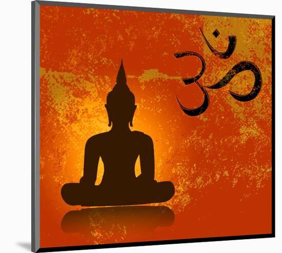 Buddha and Om Symbol-null-Mounted Art Print