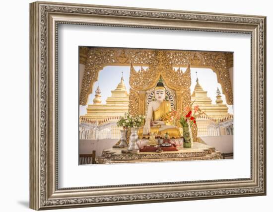 Buddha at Kuthodaw Pagoda, at the Foot of Mandalay Hill, Mandalay Region, Myanmar (Burma), Asia-Matthew Williams-Ellis-Framed Photographic Print