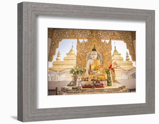 Buddha at Kuthodaw Pagoda, at the Foot of Mandalay Hill, Mandalay Region, Myanmar (Burma), Asia-Matthew Williams-Ellis-Framed Photographic Print